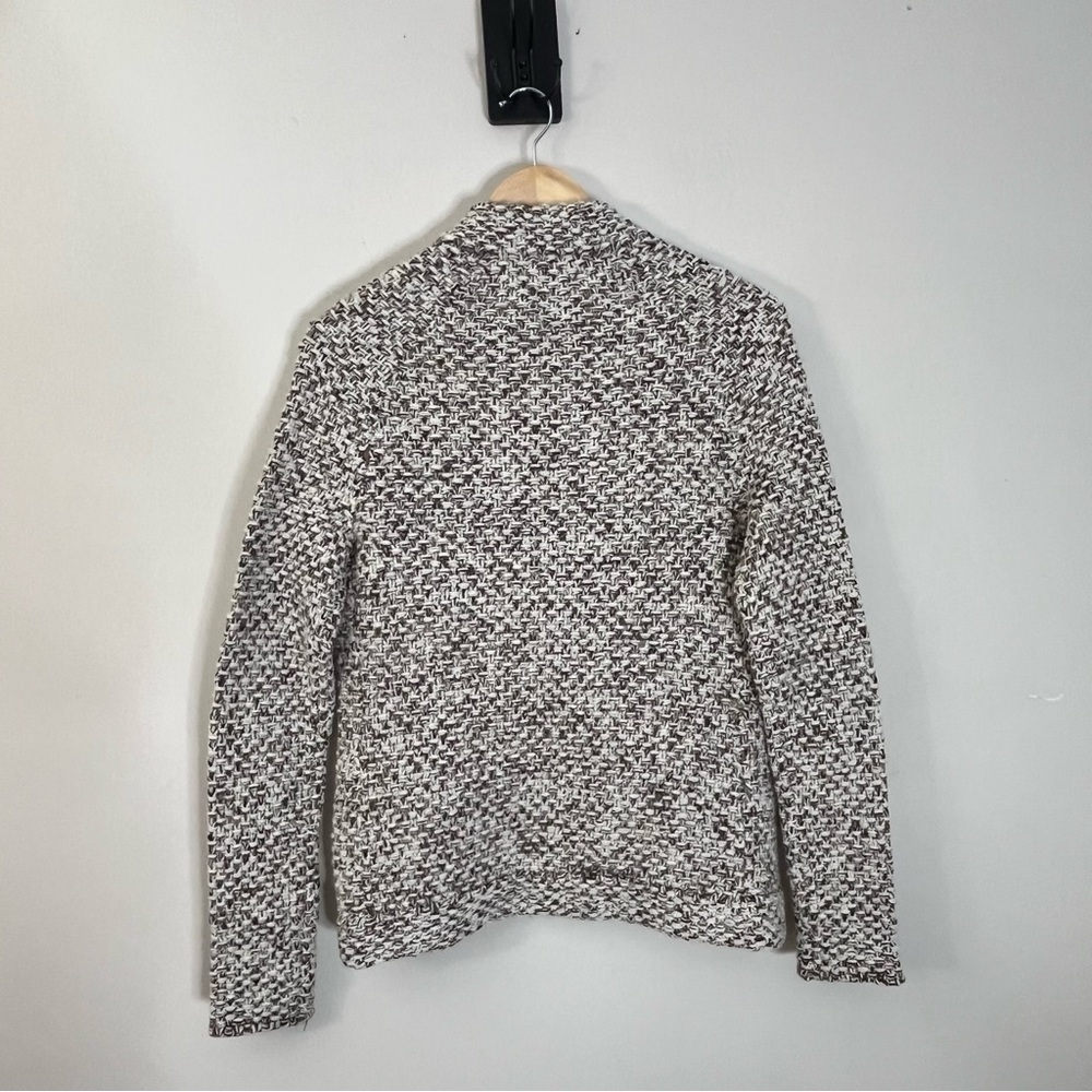 Vintage J Crew Handknit Lambswool Cardigan Neutral Open Front Sweater Small 2005 - Picture 5 of 9